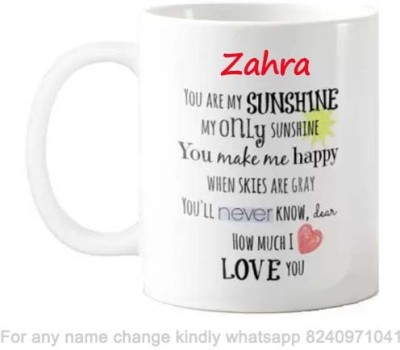 GNS Romantic Gift for Zahra Love theme Message 071 Ceramic Coffee Mug(325 ml)