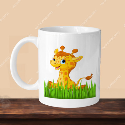 VM MALL 101_Giraffe R-S Ceramic Coffee Mug(330 ml, Pack of 2)