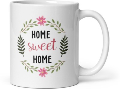 creativemug Home sweet home -leaf vines,ceramic coffee mug 11oz (325ml) Ceramic Coffee Mug(325 ml)
