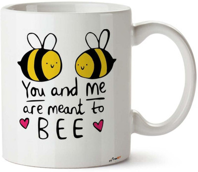 FirseBUY You and Me are Meant to Bee Printed Ceramic Coffee Mug(325 ml)