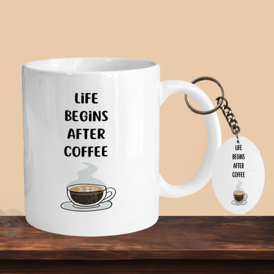Print Ginnie 101_Life Begains Aftyer Coffee R-O Ceramic Coffee Mug(325 ml)