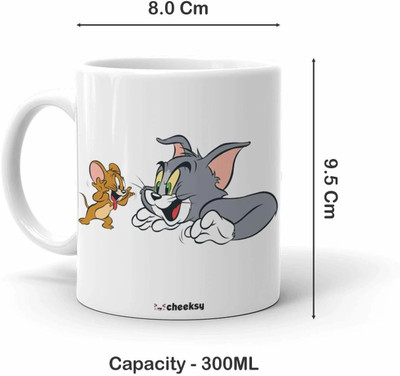 Mr UVD Tom & Jerry Smile Printed Coffee Tea Milk 3 ml Quote_MUGG Ceramic Coffee Mug(350 ml)