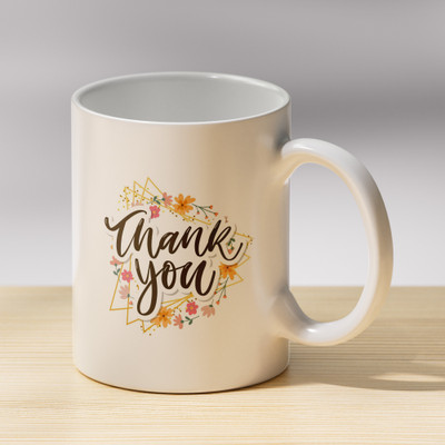 Fifth Creations Printed Cups Thank U Gifts for Girlfriend Boyfriend Husband Couple Lover,Teacher Ceramic Coffee Mug(330 ml)