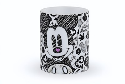 sublix Mickey Mouse Printed Premium High Quality Ceremic White Coffee (330 ml) Ceramic Coffee Mug(330 ml)