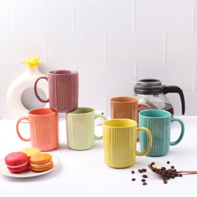 Anwaliya Ariel Ceramic Coffee Mug(350 ml, Pack of 6)