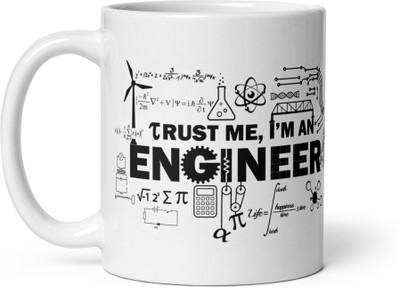 shre Trust me I am Engineer Printed Ceramic Coffee Ceramic Coffee Mug(330 ml)