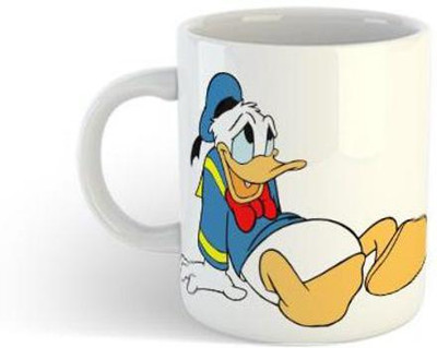 CHARMING Donald Duck CCD37 Cartoon Printed 11 oz White Ceramic Coffee Mug(330 ml)
