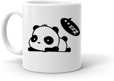Clapcart Lazy Panda Design Ceramic Coffee Mug(350 ml)