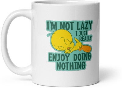 Mr UVD I am Not Lazy, Enjoy Doing Nothing Ceramic Coffee Mug(350 ml)