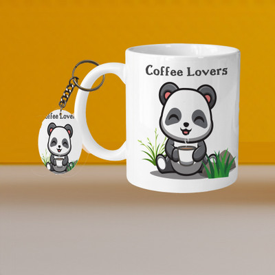 VM MALL 101_VM Hey There L-O Ceramic Coffee Mug(325 ml, Pack of 2)