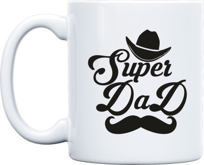 Nova Creations Super Dad Microwave Save Ceramic Coffee Mug(325 ml)