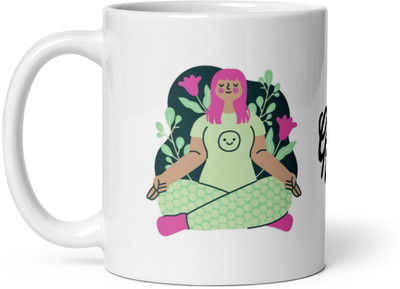 Mr UVD Good Vibe Girl Pattern Gift Item Ceramic Coffee Mug(350 ml)