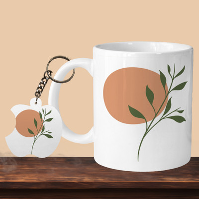 Hunter Studio 101_Leaf L-A Ceramic Coffee Mug(330 ml, Pack of 2)