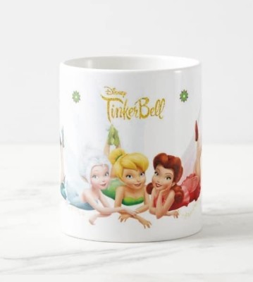 Pretty UR Party Tinkerbell Ceramic, Mermaid Coffee for Kids, Toddlers, Friends Ceramic Coffee Mug(325 ml)