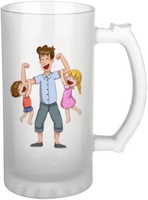 Smookyaroa Dad with Childrens Glass Beer Mug(500 ml)