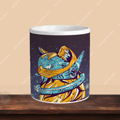 Hunter Studio 101_Astro Cat R-A Ceramic Coffee Mug(330 ml, Pack of 2)
