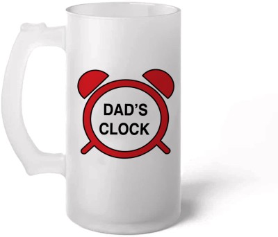 INDICRAFTS Father day gift dad's clock Glass Frosty Freezer Beer Mug(470 ml)