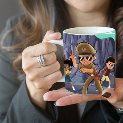Artefact Little Singham Printed Cartoon Coffee Ceramic Coffee Mug(330 ml)