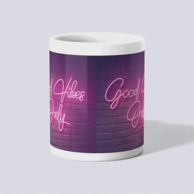 makekart Good Vibes Only - Positive Energy Coffee Cup Ceramic Coffee Mug(325 ml)