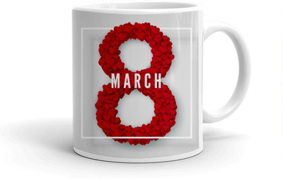 Clapcart Happy Women's Day (8 March) Design Printed Ceramic Coffee Mug(350 ml)