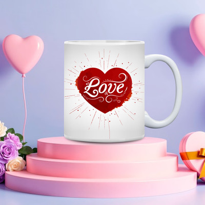 GiftWeb Valentine's Day Gift For Him/Her/Girlfriend Ceramic Coffee Mug(325 ml)