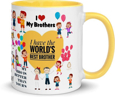 TAJNAN TAJ-BROMUG-YELLOW Ceramic Coffee Mug(350 ml)