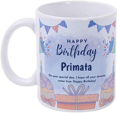 GIFTUATION Happy Birthday Primata / Gift for Birthday Ceramic Coffee Mug(325 ml)