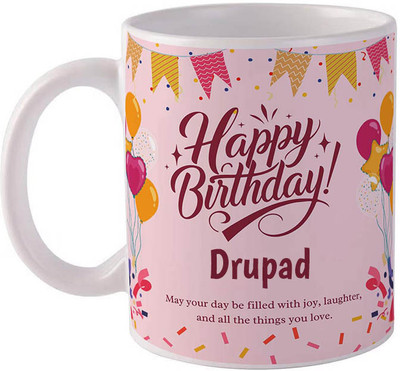 GIFTUATION Happy birthday Drupad / Gift for birthday Ceramic Coffee Mug(325 ml)