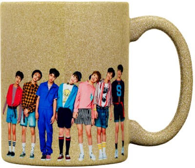 Dreamlivproducts Bts Coffee-MUG-032-GOLDEN Ceramic Coffee Mug(320 ml)