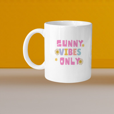 Print Ginnie 101_Perfect for Coffee and Tea - Single Pack VM Sunny Vibes Only L Ceramic Coffee Mug(325 ml)