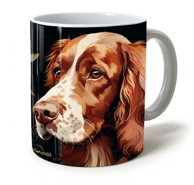 Vihaan Fashions Irish Setter Dog with Black Background Printed Ceramic Coffee Mug(350 ml)
