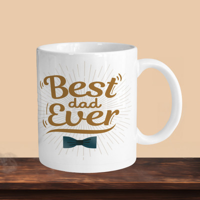 VM SHOPPING MALL Best Dad Ever 03 R Ceramic Coffee Mug(330 ml, Pack of 2)