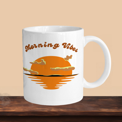 Print Ginnie 101_Morning Vibes R Ceramic Coffee Mug(325 ml)