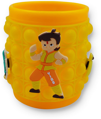 CHHOTA BHEEM Yellow Popit Fidget Big Drinking with Badges 350ml Plastic Coffee Mug(350 ml)