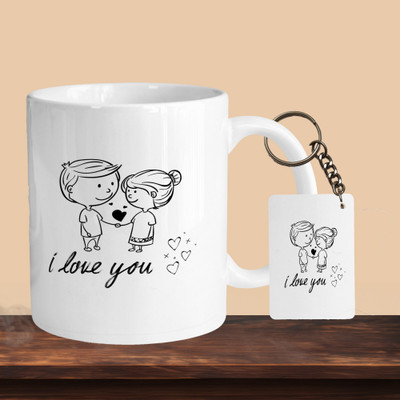 VMSHOPPINGMART 101_I Love You R-R Ceramic Coffee Mug(330 ml, Pack of 2)