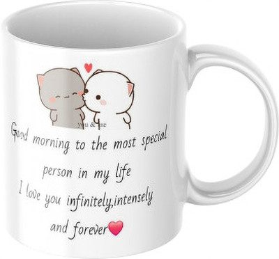 Dryclap Bubu Dudu Caligraphic HD printed Sublmation Ceramic Coffee Mug(350 ml)