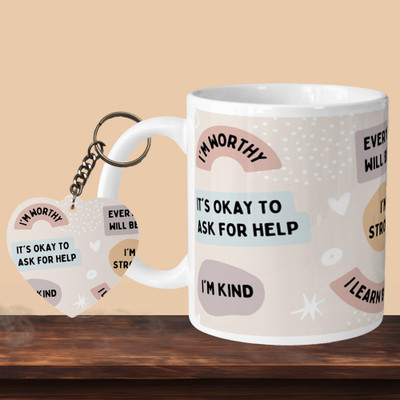 VMSHOPPINGMART 101_I'm Strong L-H Ceramic Coffee Mug(330 ml, Pack of 2)