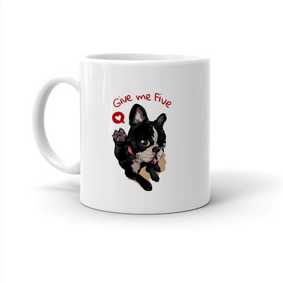 Clapcart GIVE ME FINE - Printer Designer Coffee Ceramic Coffee Mug(325 ml)
