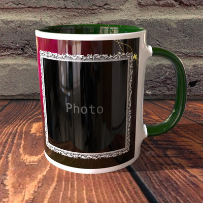 TPA4U Vibrant Birthday Gift Choice TPD46RM8 Green Round Handle Ceramic Coffee Mug(330 ml)