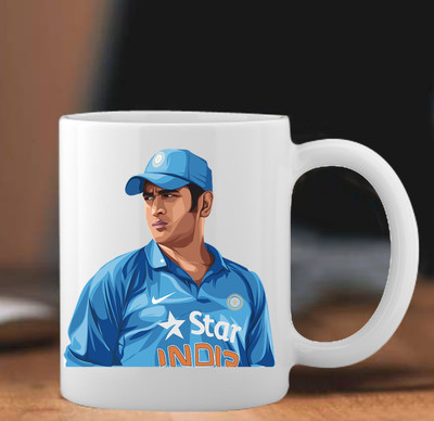 ZORI ™ Premium Quality Ms Dhoni - Design, Printed Glossy 350ml Ceramic Coffee Mug(350 ml)