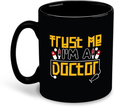 FLEXERSTYLE NEW2025-Docter Printed Design Black Patch Coffee - D12 Ceramic Coffee Mug(325 ml)
