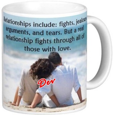 Exocticaa Romantic Gift for Dev I Love You 093 Ceramic Coffee Mug(325 ml)