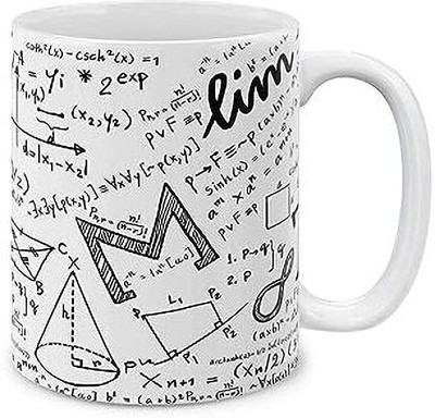 AASTHA IMAGINE Math Equations Whiteboard Printed White Ceramic Ceramic Coffee Mug(350 ml)