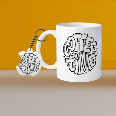 Print Ginnie 101_Perfect for Coffee and Tea - With Keychain VM Coffee Time L A Ceramic Coffee Mug(325 ml)