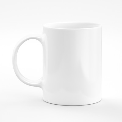 Printybloom Plain White Ceramic – Tea, Coffee, or Milk Cup with Glossy Finish Ceramic Coffee Mug(350 ml)