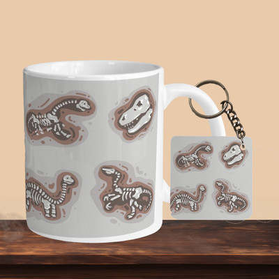 Hunter Studio 101_Dinasaur R-S Ceramic Coffee Mug(330 ml, Pack of 2)