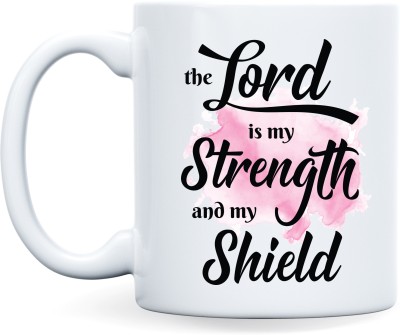 ar creative The Lord is My, Inspirational Bible Verse Printed Ceramic Coffee Mug(350 ml)