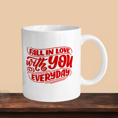 VMSHOPPINGMART 101_Fall In Love With You R Ceramic Coffee Mug(330 ml)