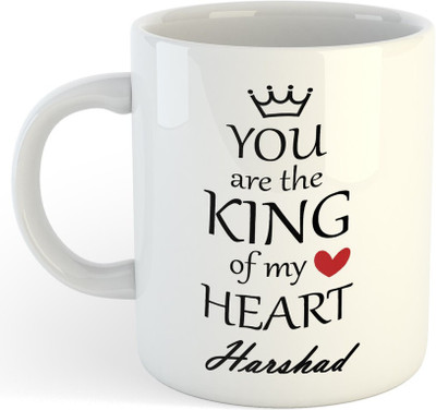 NADN Harshad You Are King Of My Heart , Best Gift For Harshad_NA Ceramic Coffee Mug(325 ml)