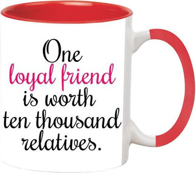 ARTBUG Friend's Forever -1313-Red Ceramic Coffee Mug(350 ml)